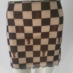 Urban Outfitters Chessboard Pencil Skirt - Black and Cream